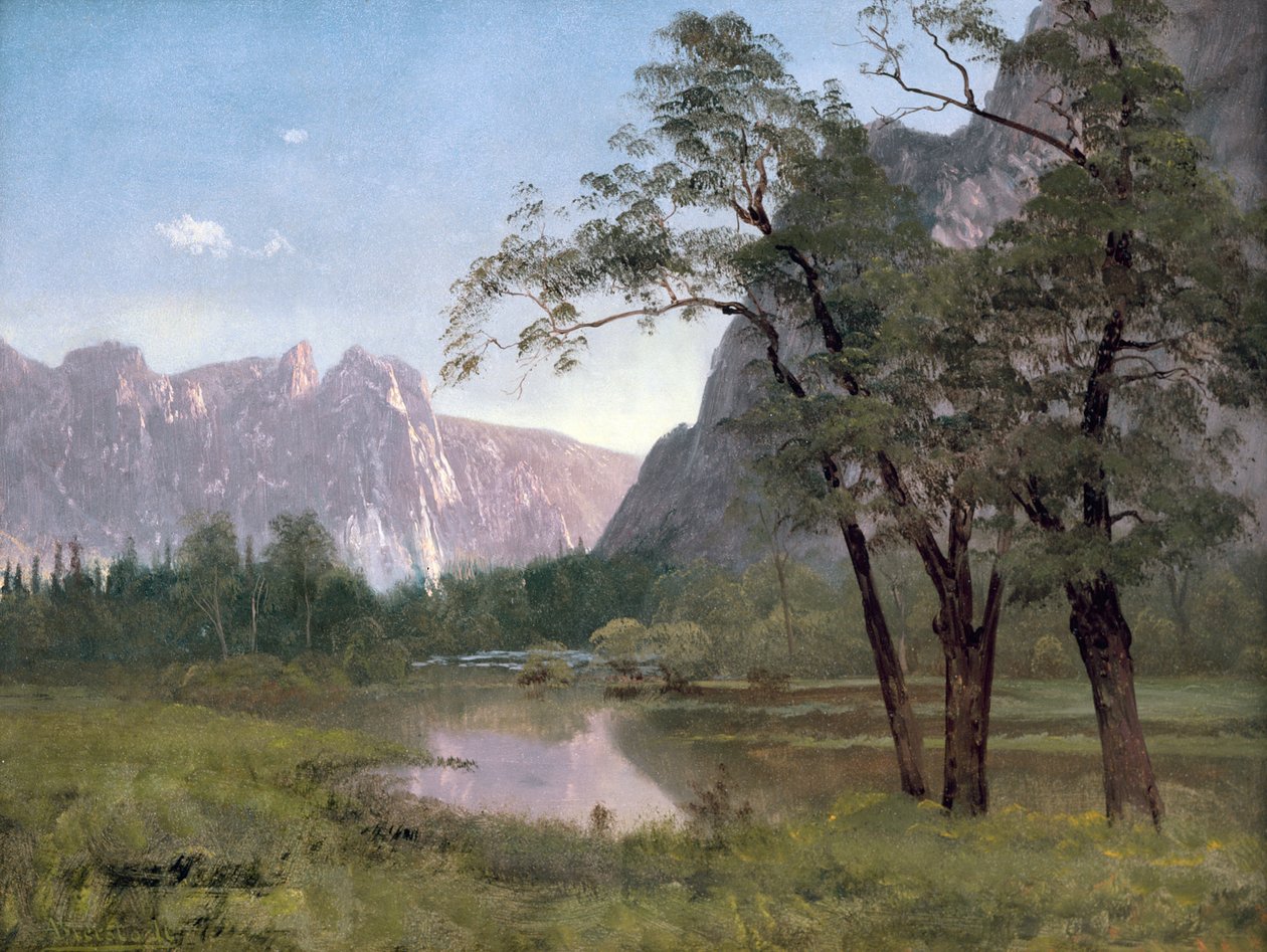 Yosemite Valley (olaj, papír, vászonra rögzítve) alkotó: Albert Bierstadt