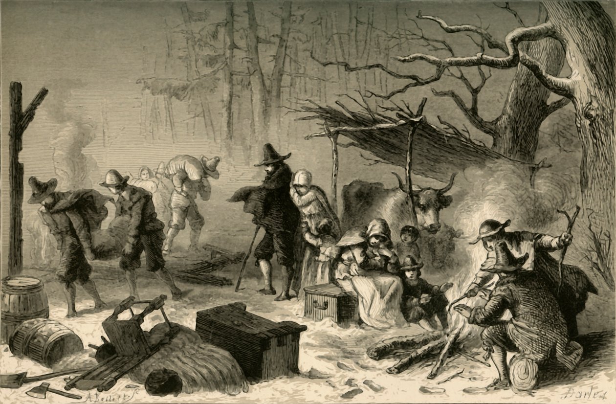Angol telepesek Amerikában, 1877. alkotó: Albert Bobbett