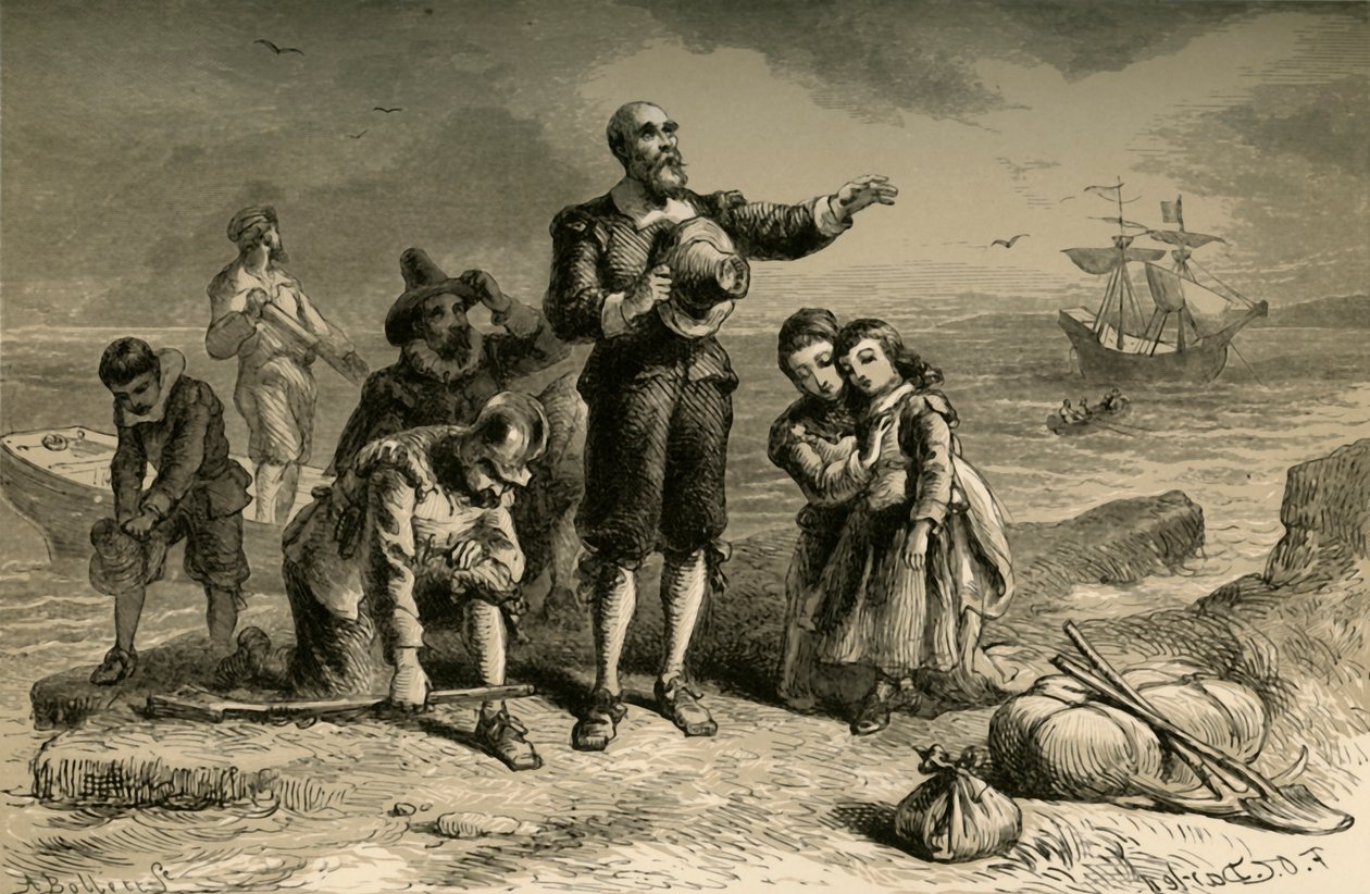 Zarándokok partraszállása, 1877. alkotó: Albert Bobbett