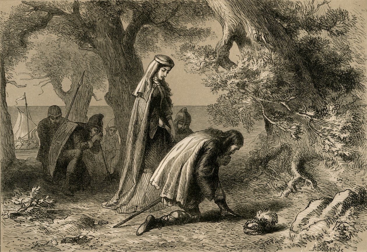 Thorfinn és Gudrid a Vineland partján, 1877. alkotó: Albert Bobbett