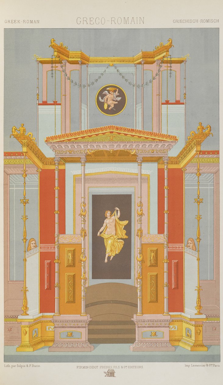 Görög-római, 8. tábla a „Polikromatikus dísz: száz tábla aranyban, ezüstben és színekben” 8. alkotó: Albert Charles August Racinet