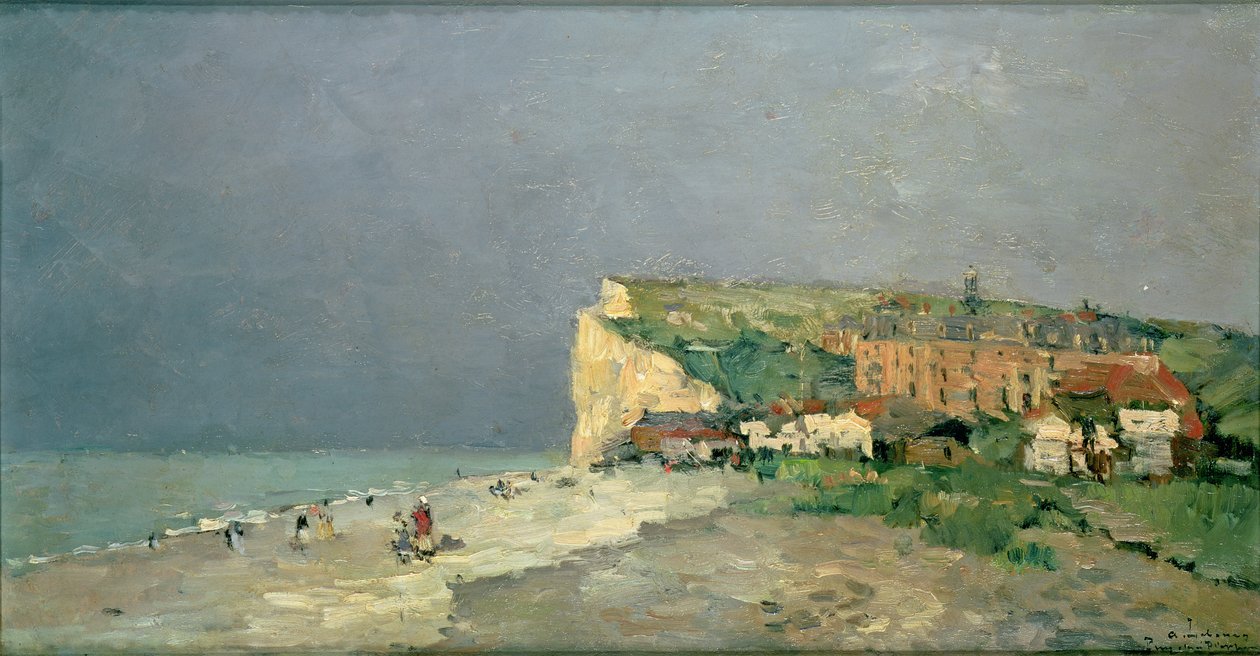 Puys-sous-Dieppe tengerpart, Viharos égbolt, 1880 körül alkotó: Albert Charles Lebourg
