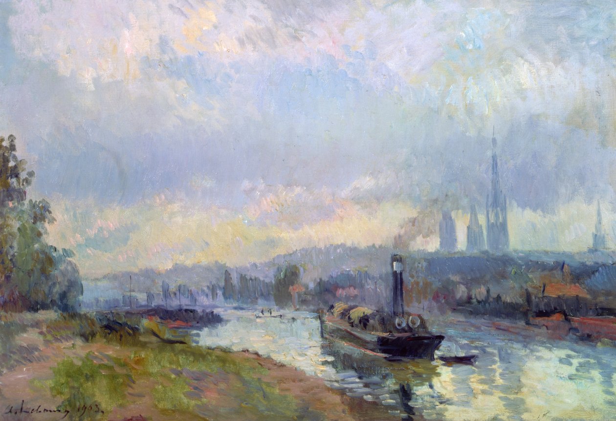 Vontatóhajók Rouenben, 1903 alkotó: Albert Charles Lebourg