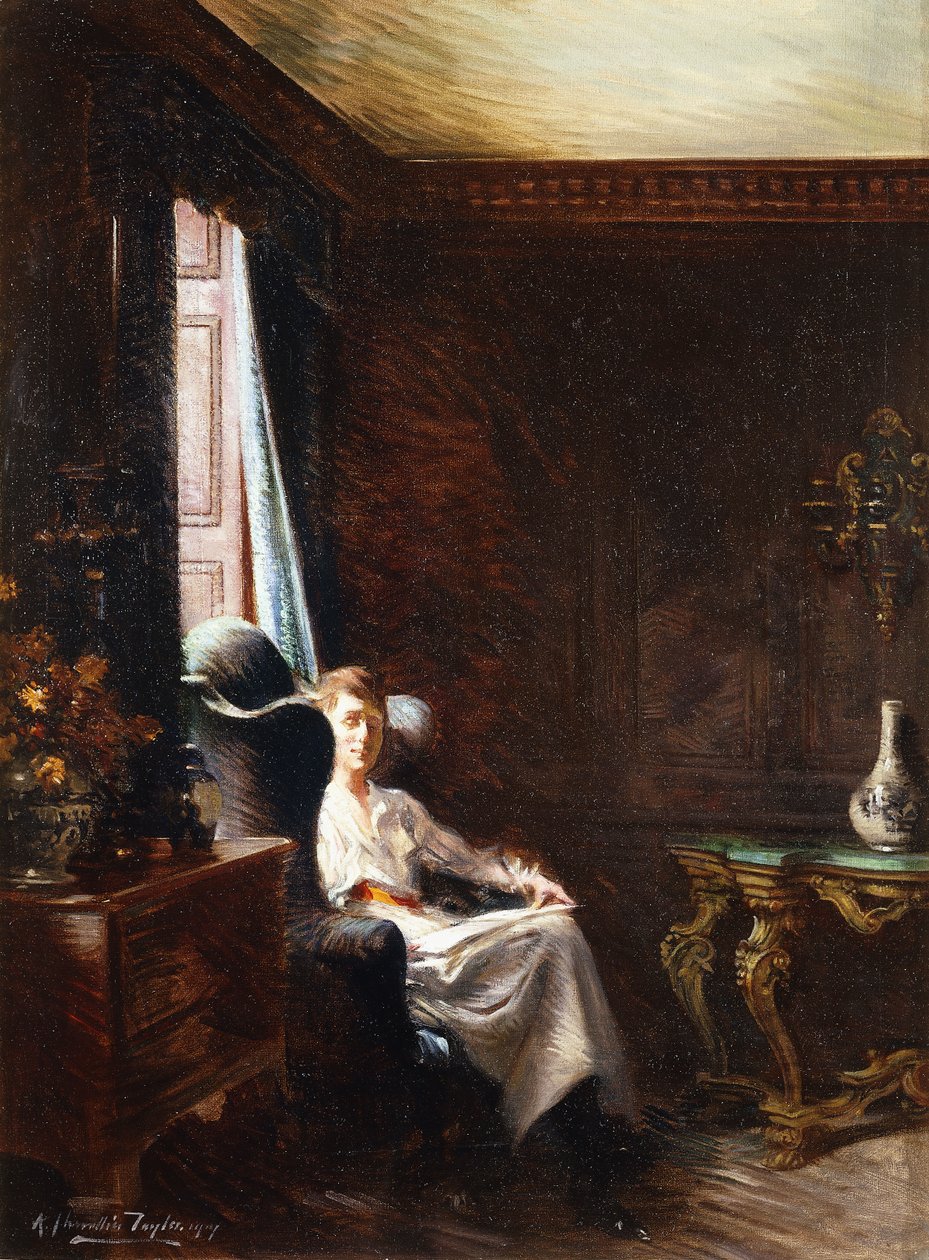 Olvasás az ablaknál, 1919 alkotó: Albert Chevallier Tayler