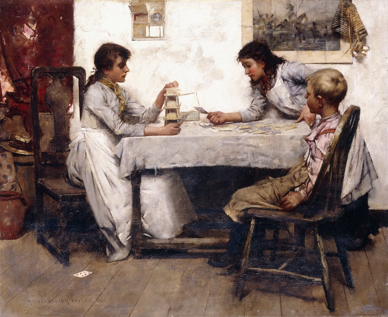 A kártyavár, 1888 alkotó: Albert Chevallier Tayler