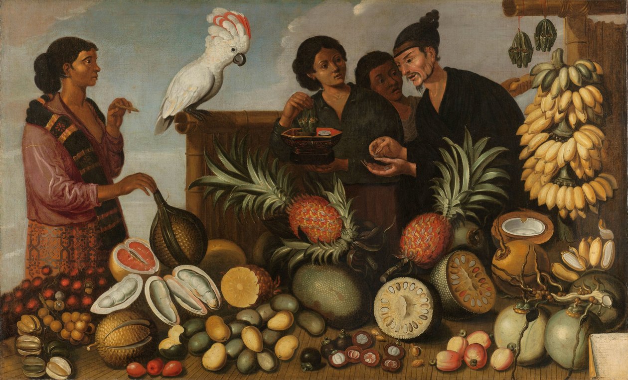 Kelet-indiai piaci stand Bataviában alkotó: Albert Eckhout (attributed to)