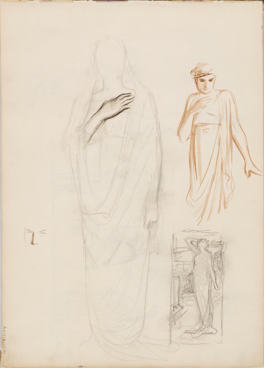 Aino Ackté mint Alcestis, vázlat alkotó: Albert Edelfelt