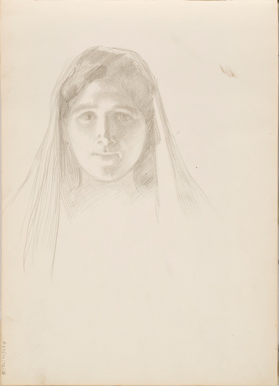 Aino Ackté mint Alkésztisz, arcképvázlat alkotó: Albert Edelfelt