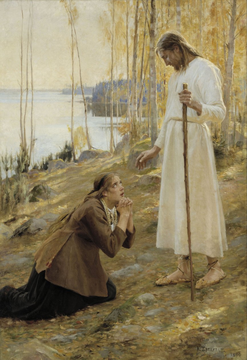 Krisztus és Mária Magdolna, egy finn legenda alkotó: Albert Gustaf Aristides Edelfelt