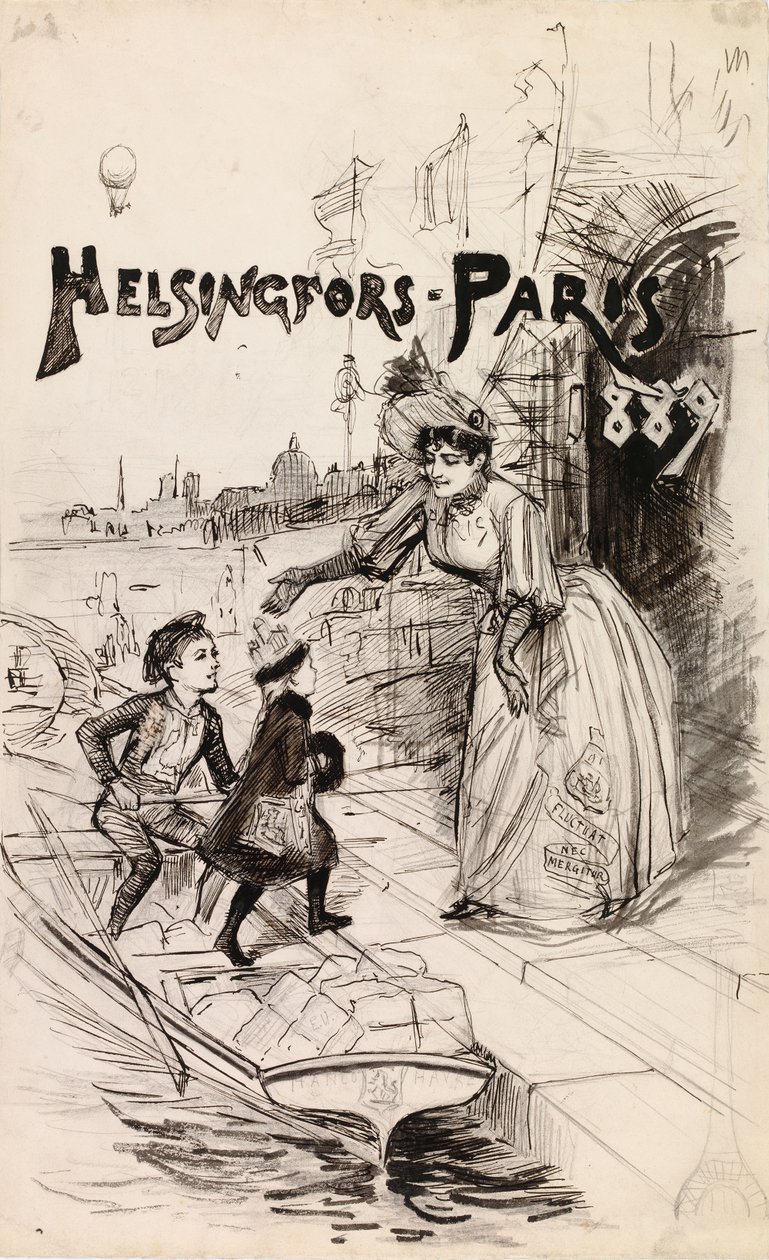 A „Helsingfors – Paris 1889” című művészeti kiadvány borítóillusztrációja alkotó: Albert Edelfelt