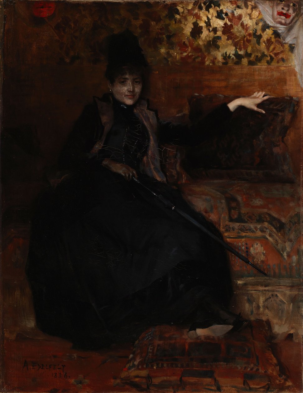 Lady in Black, Fekete Thérèse alkotó: Albert Edelfelt
