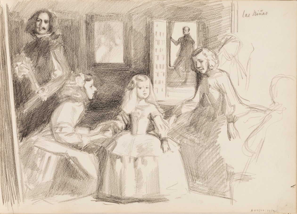 Las Meninas, vázlat Diego Velázquez után alkotó: Albert Edelfelt