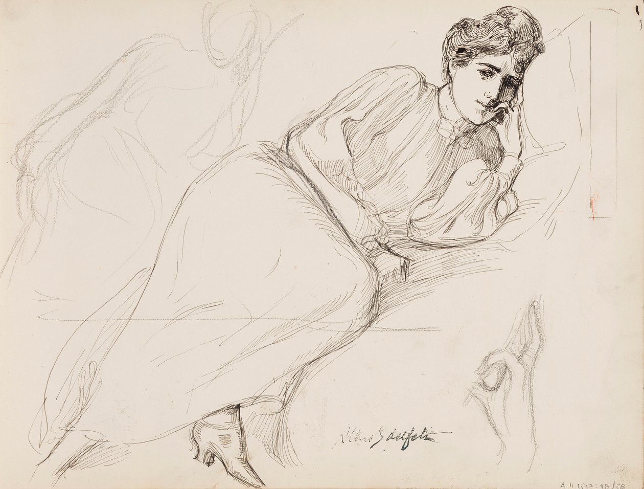 Pihenő nő alkotó: Albert Edelfelt