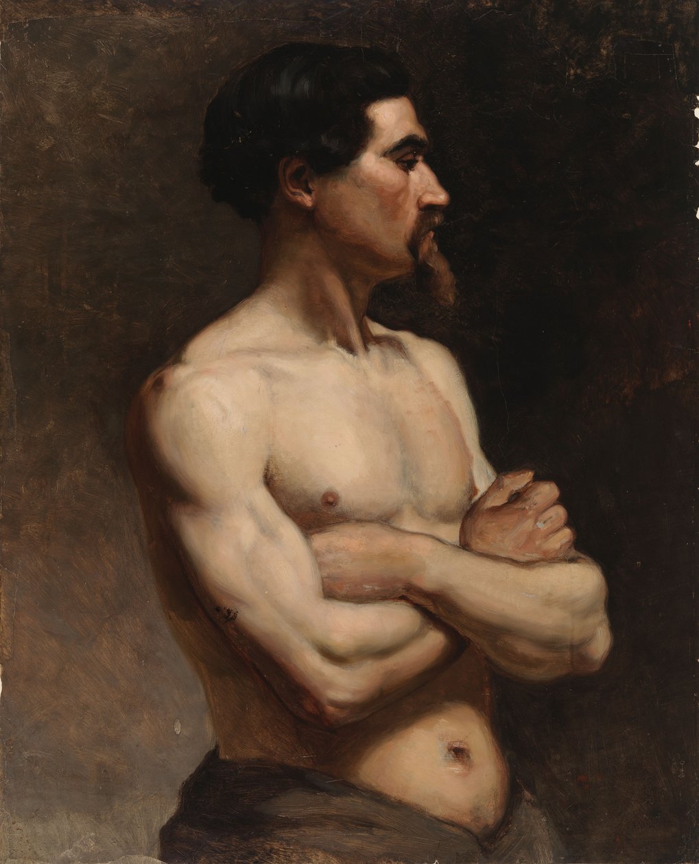 Férfi modell, akadémiai tanulmány alkotó: Albert Edelfelt