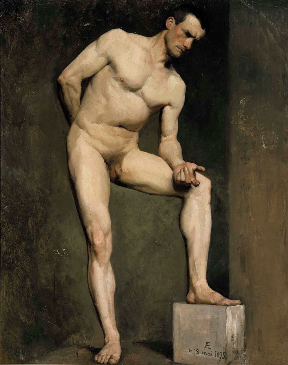 Férfimodell, akadémiai tanulmány alkotó: Albert Edelfelt