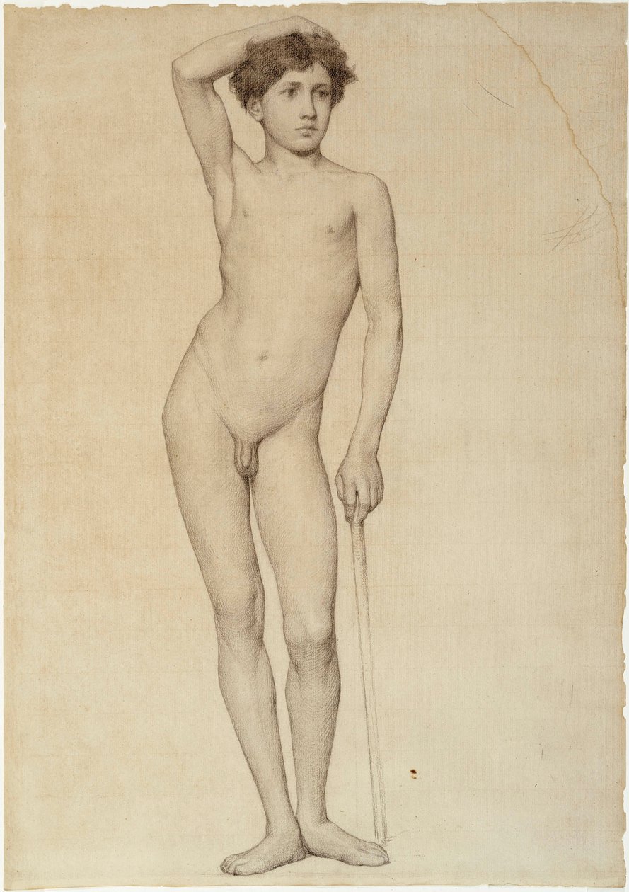 Meztelen férfimodell, akadémiai tanulmány alkotó: Albert Edelfelt