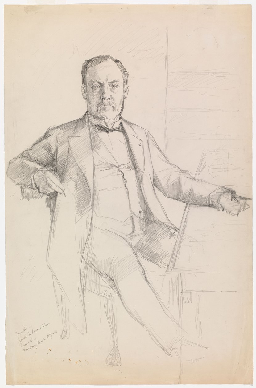 Louis Pasteur portréja, vázlat alkotó: Albert Edelfelt