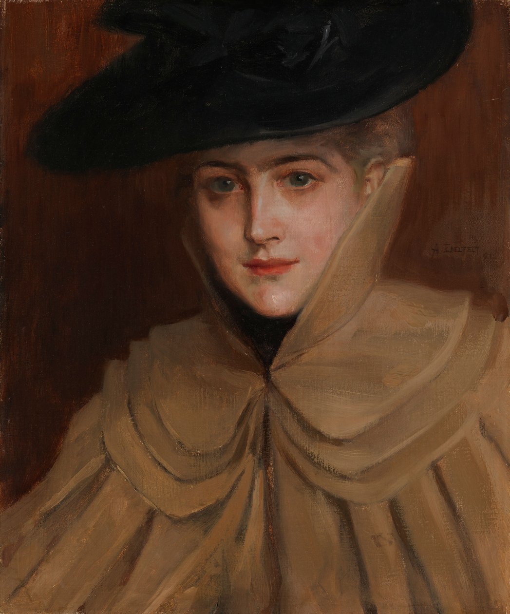 Egy fiatal nő portréja alkotó: Albert Edelfelt