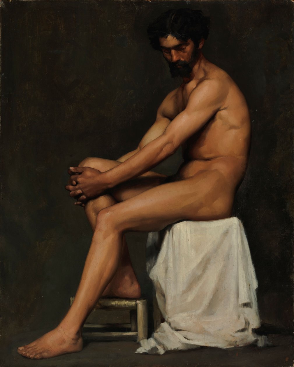 Ülő férfi, akadémiai tanulmány alkotó: Albert Edelfelt