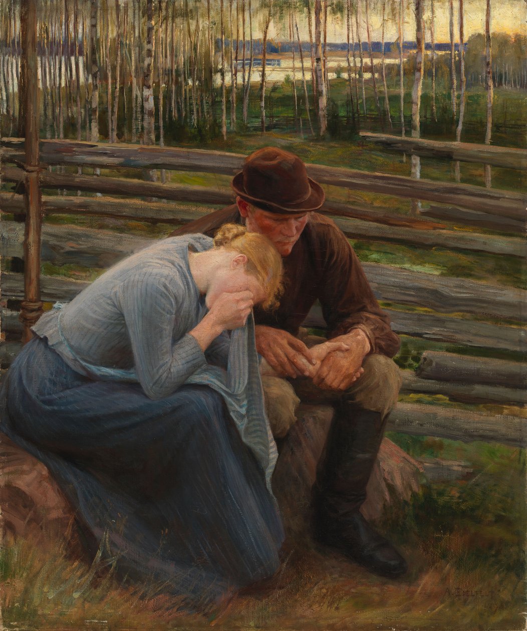 Szomorúság, a „Vernamo vásárán” című vers illusztrációjának variációja; Szomorúság alkotó: Albert Edelfelt
