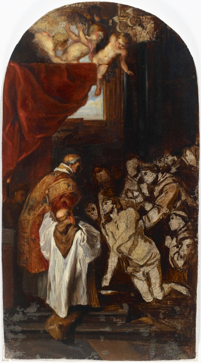 Die letzte heilige Kommunion des Heiligen Franziskus von Assisi, Kopie nach Rubens alkotó: Albert Edelfelt