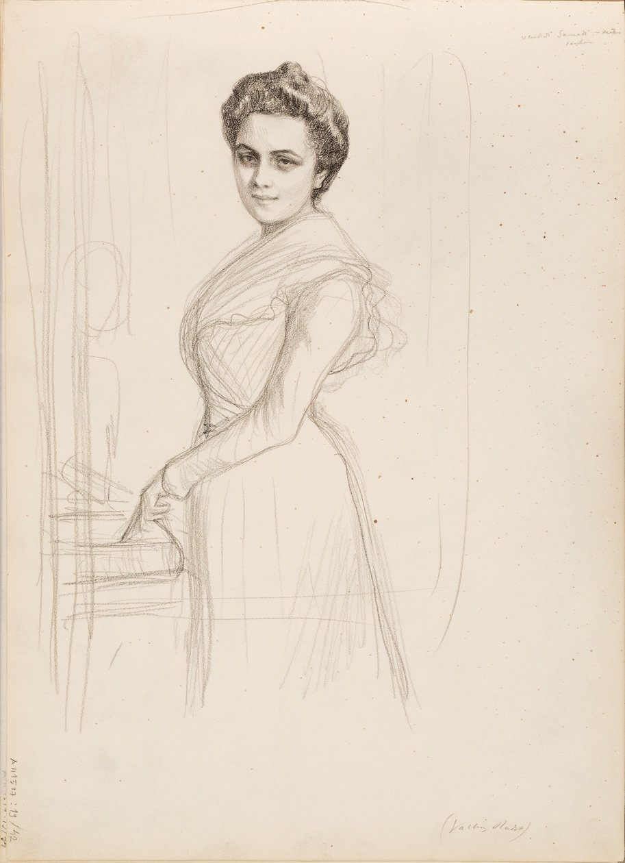 Camille Vallery-Radot, vázlat portréhoz alkotó: Albert Edelfelt