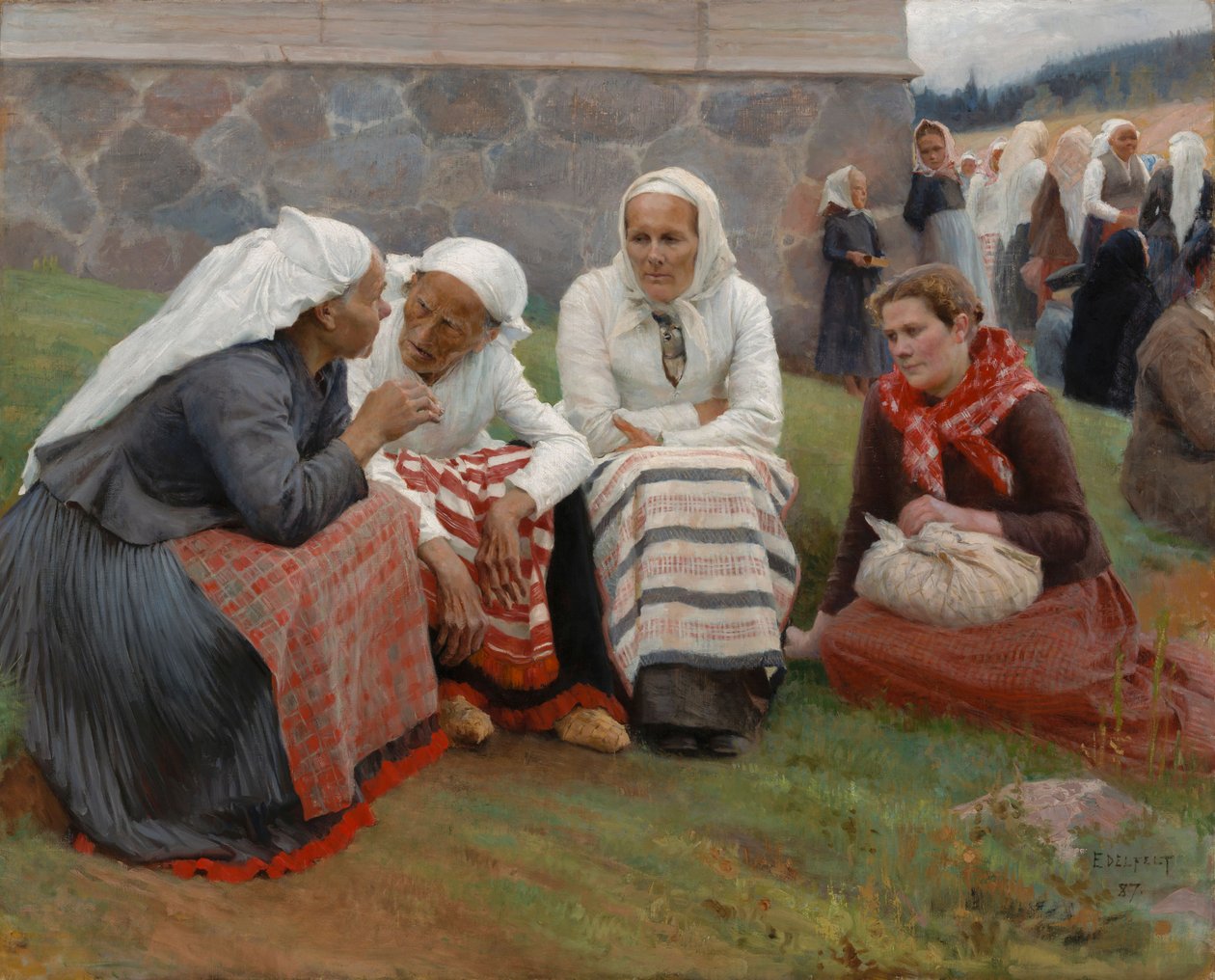 Ruokolahti asszonyai a templomdombon alkotó: Albert Edelfelt