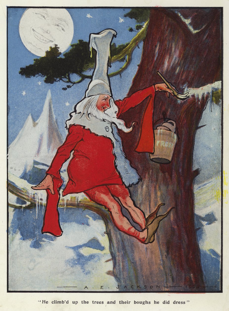Felmászott a fákra, és ágaikba öltözött (színes litográfia). alkotó: Albert Edward Jackson