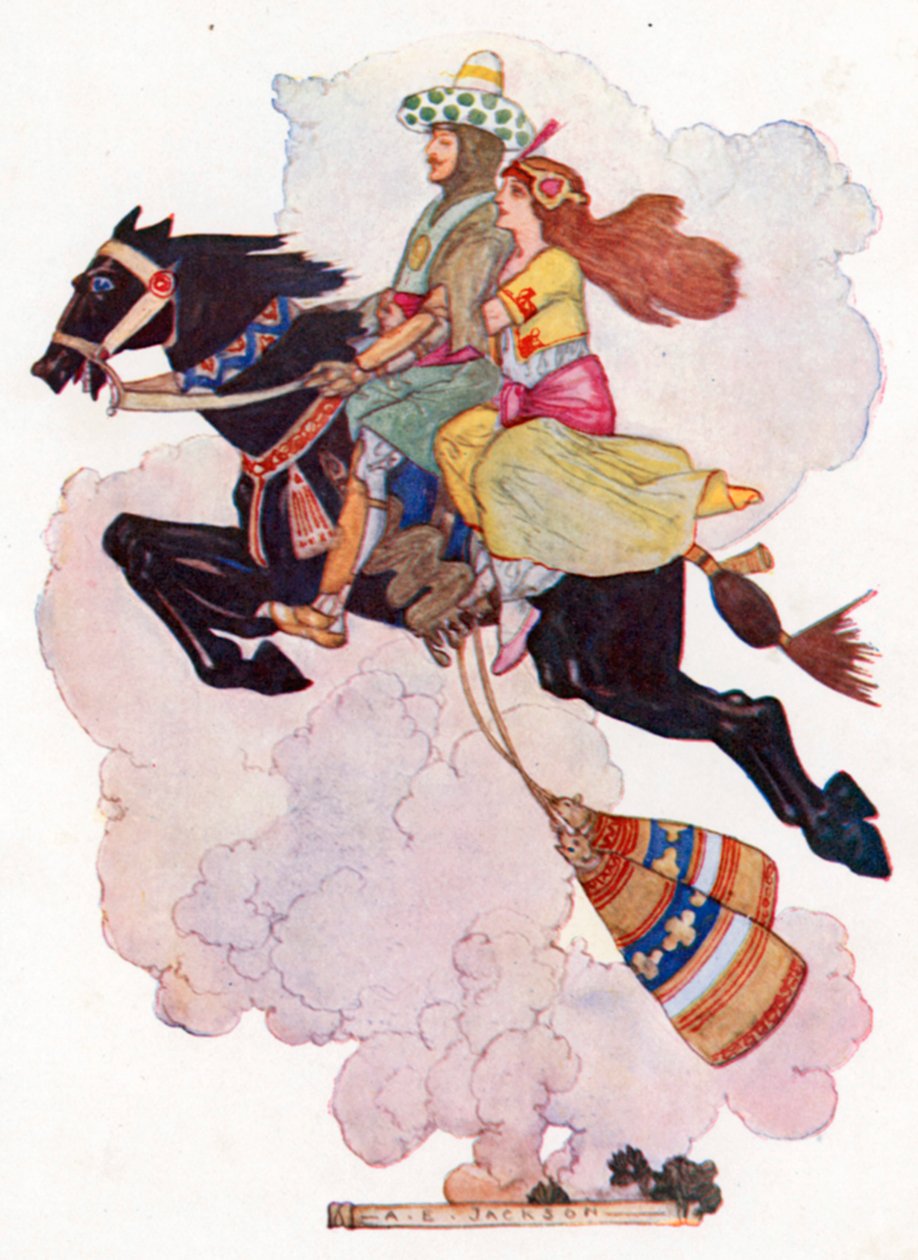 A ló a levegőbe emelkedett (színes litográfia) alkotó: Albert Edward Jackson