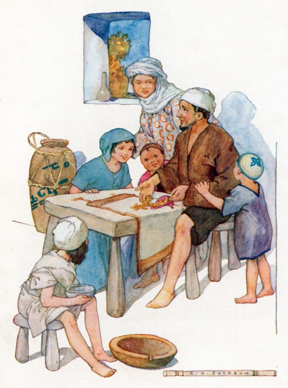 Sok áldást hoztak Szindbád fejére (színes litográfia) alkotó: Albert Edward Jackson