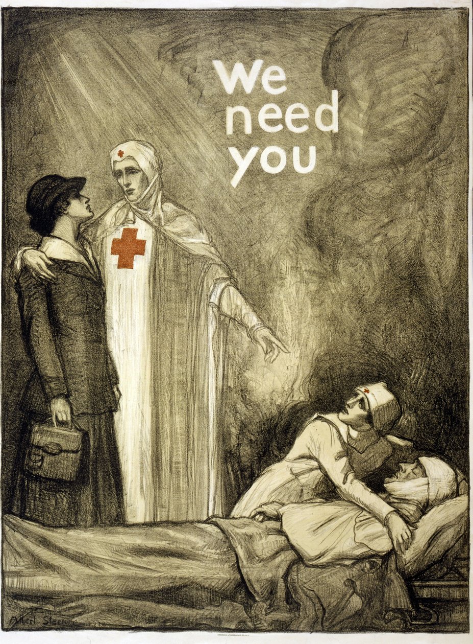 Vöröskereszt toborzási poszter, "Szükségünk van rád", pub. 1918 (színes litó) alkotó: Albert Edward Sterner