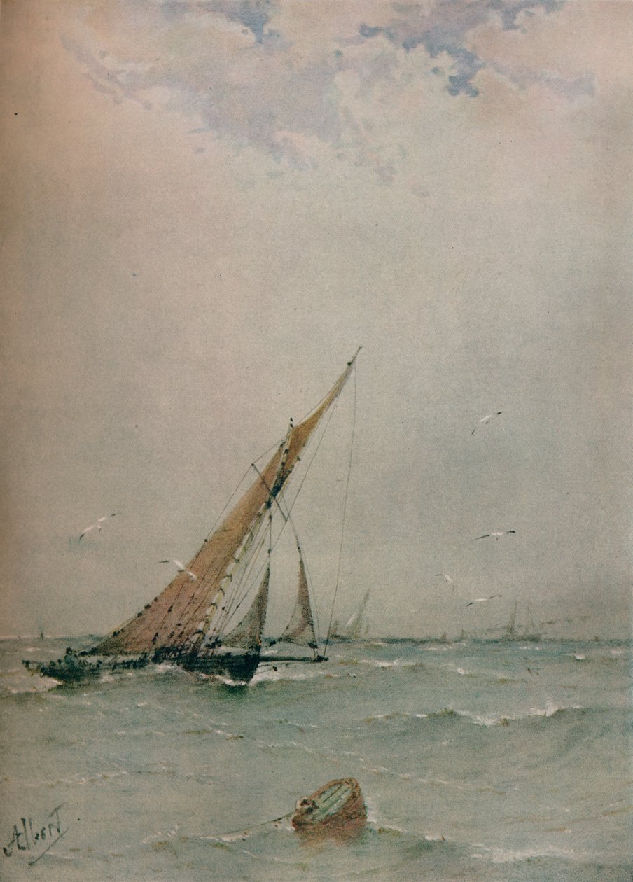 Harwich, Északi-tengeri vonóhálós hajók, c1900 alkotó: Albert Ernest Markes