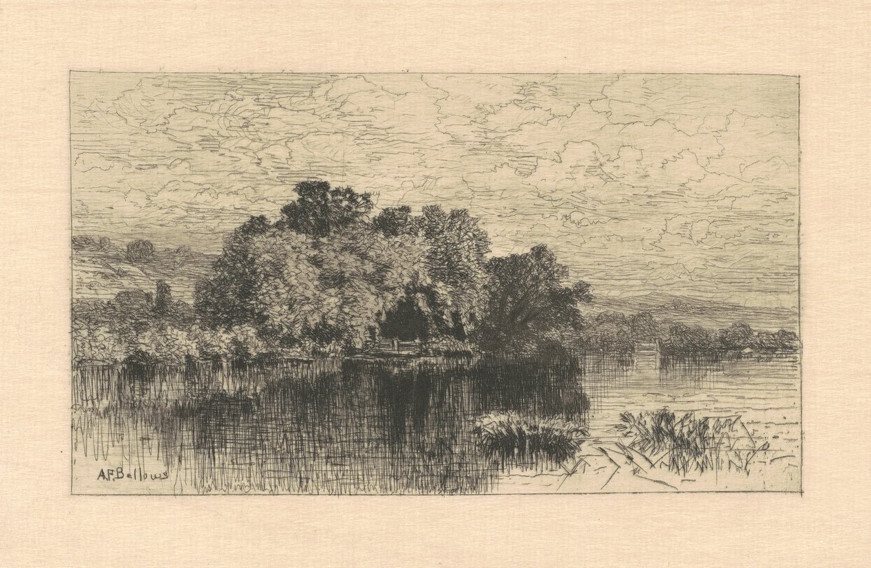 Malom tó Windsorban, Connecticutban alkotó: Albert F. Bellows
