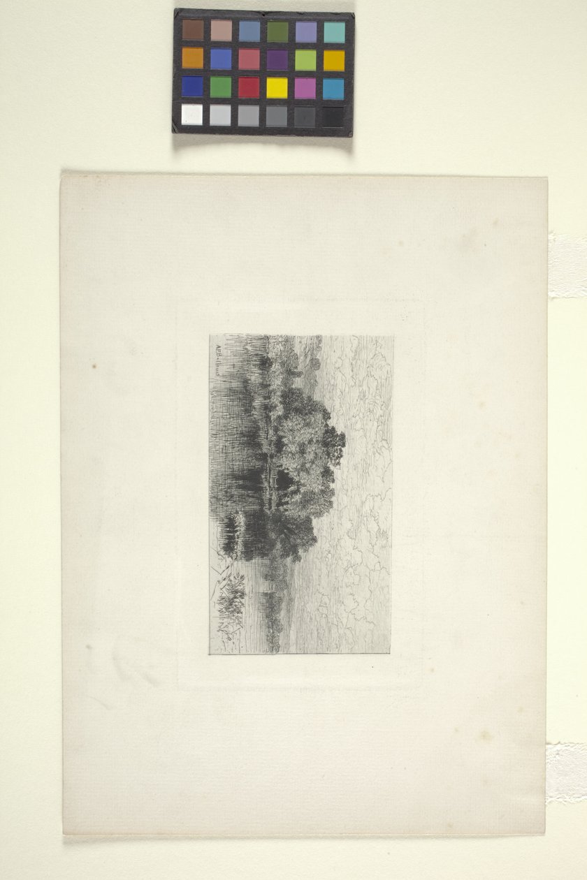 Táj tóval (tinta) alkotó: Albert Fitch Bellows