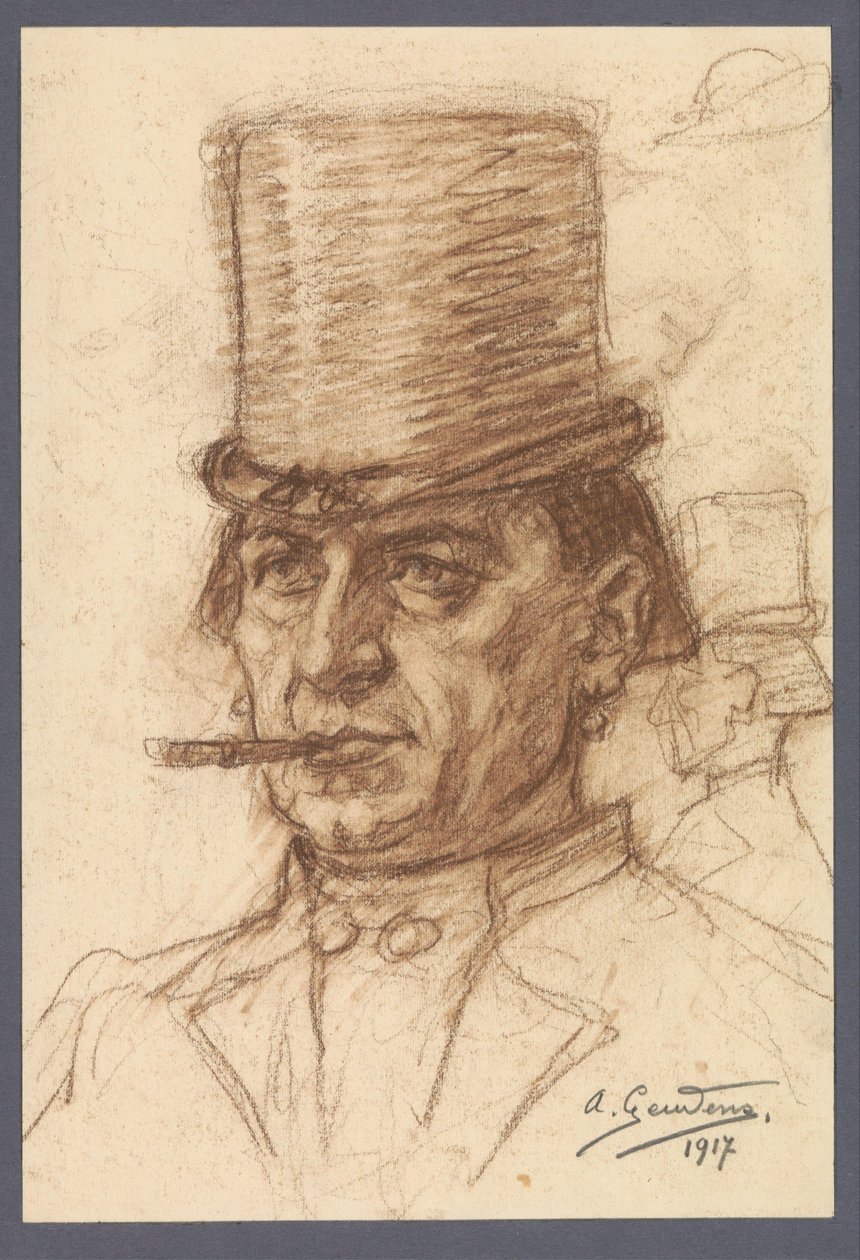 Egy ismeretlen férfi portréja alkotó: Albert Geudens (signed by artist)