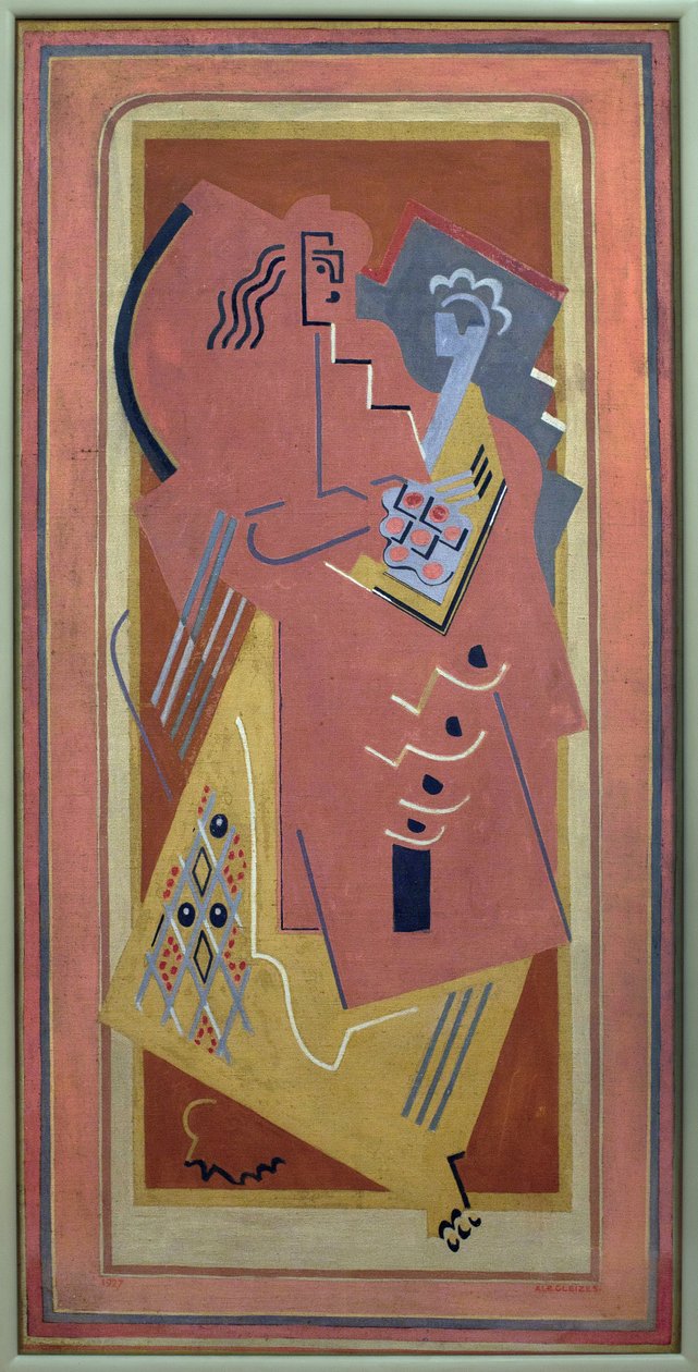 Nő és gyermek; Albert Gleizes (1881-1953) festménye, olaj, vászon alkotó: Albert Gleizes