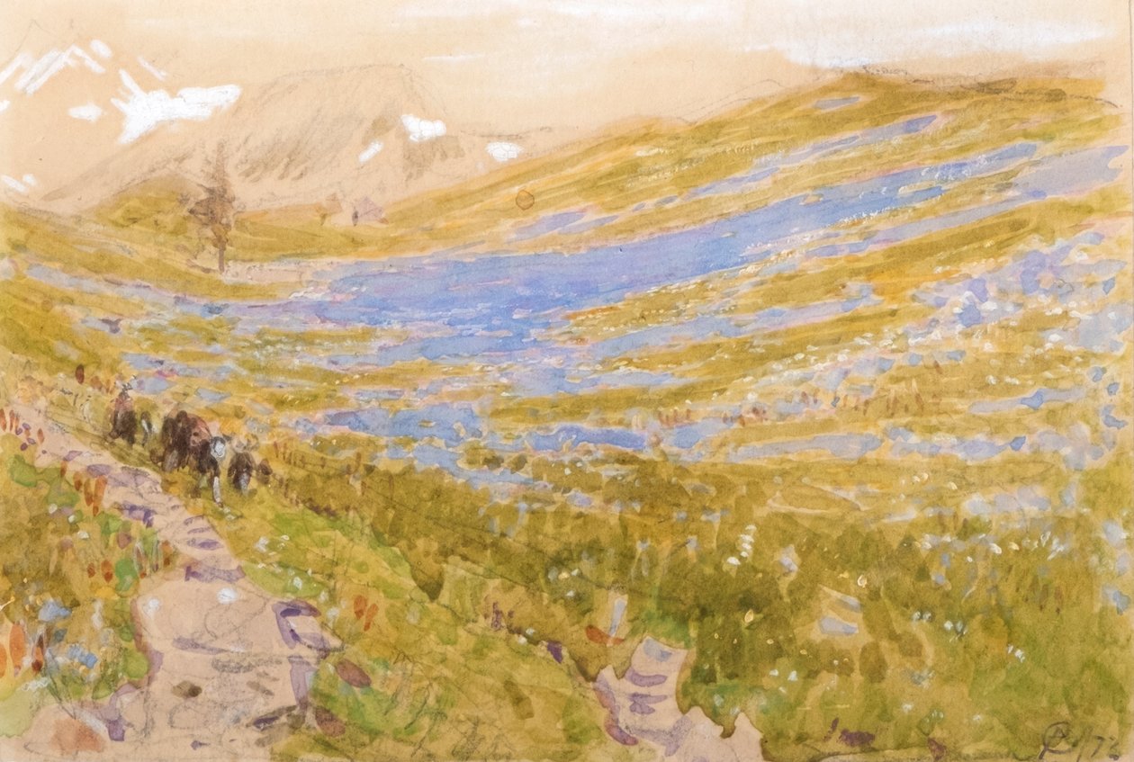 Alpesi kilátás alkotó: Albert Goodwin