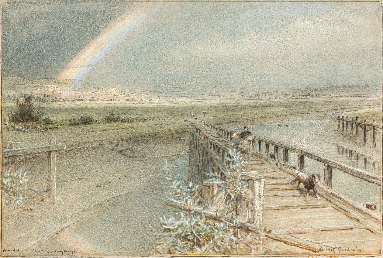 Arundel a Ford vasúti hídról (akvarell) alkotó: Albert Goodwin