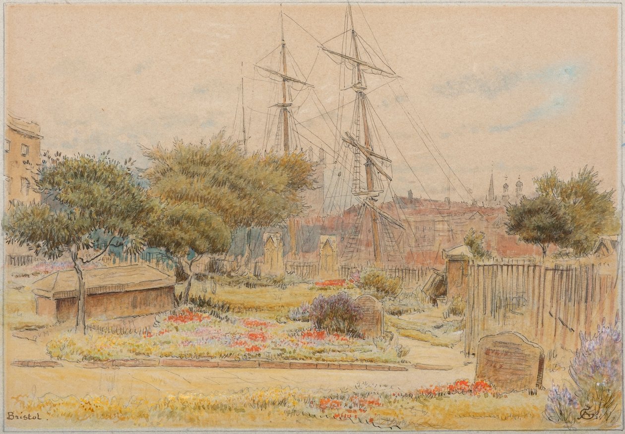 Bristol (akvarell, tollal és tintával, színezett papírra) alkotó: Albert Goodwin