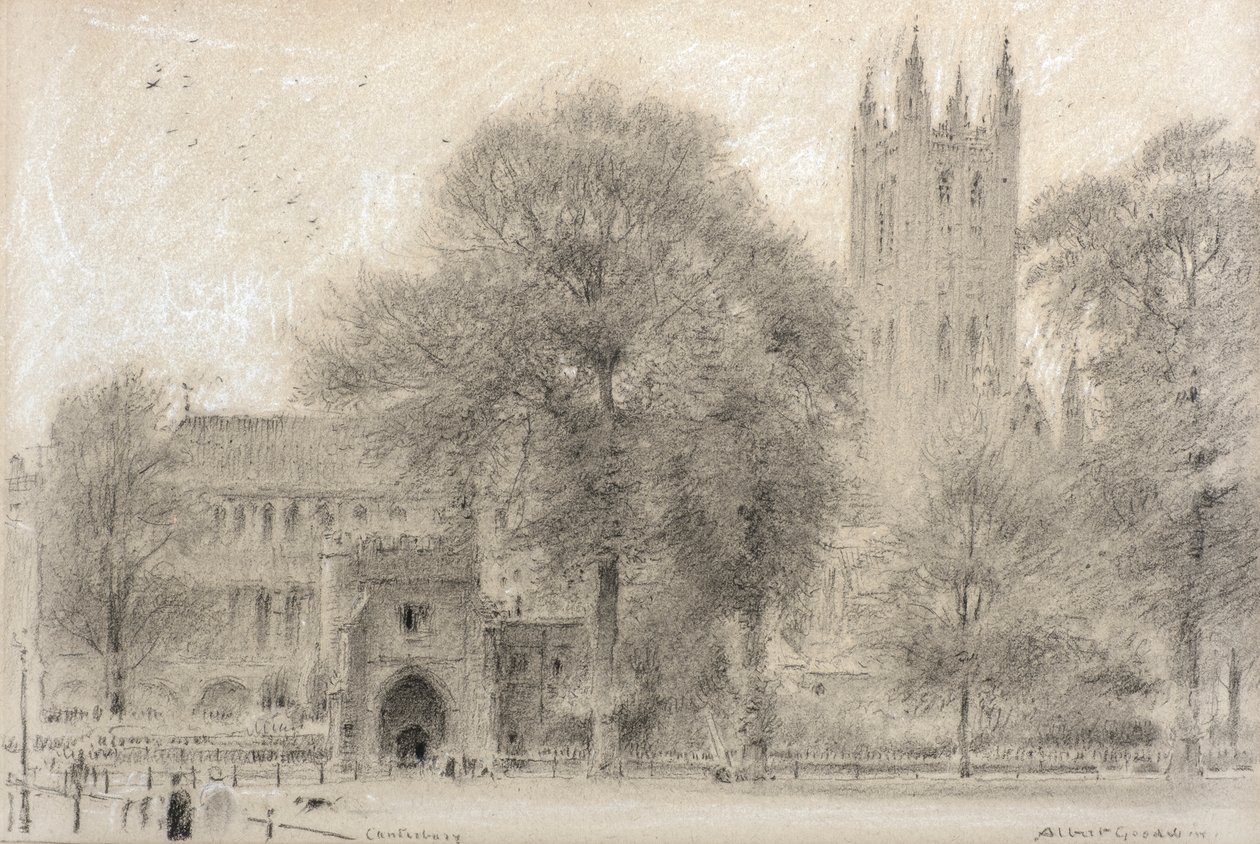 Canterbury (fekete-fehér kréta) alkotó: Albert Goodwin