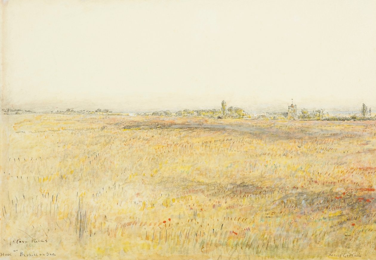 Kukoricaföldek, Hooe. Bexhill on Sea (akvarell és tinta) alkotó: Albert Goodwin