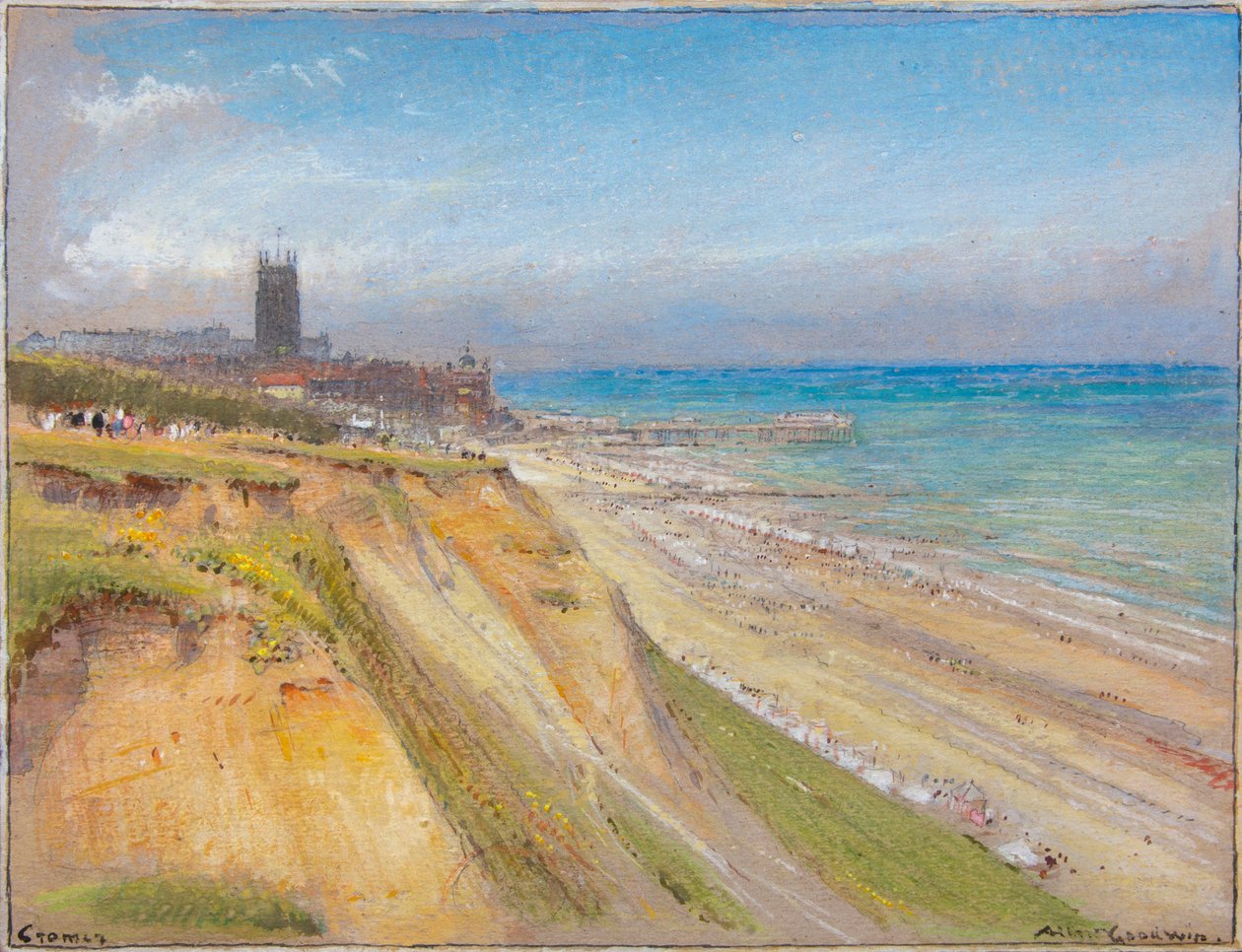 Cromer (akvarell, testfestékkel és ceruzával, színezett papírra) alkotó: Albert Goodwin