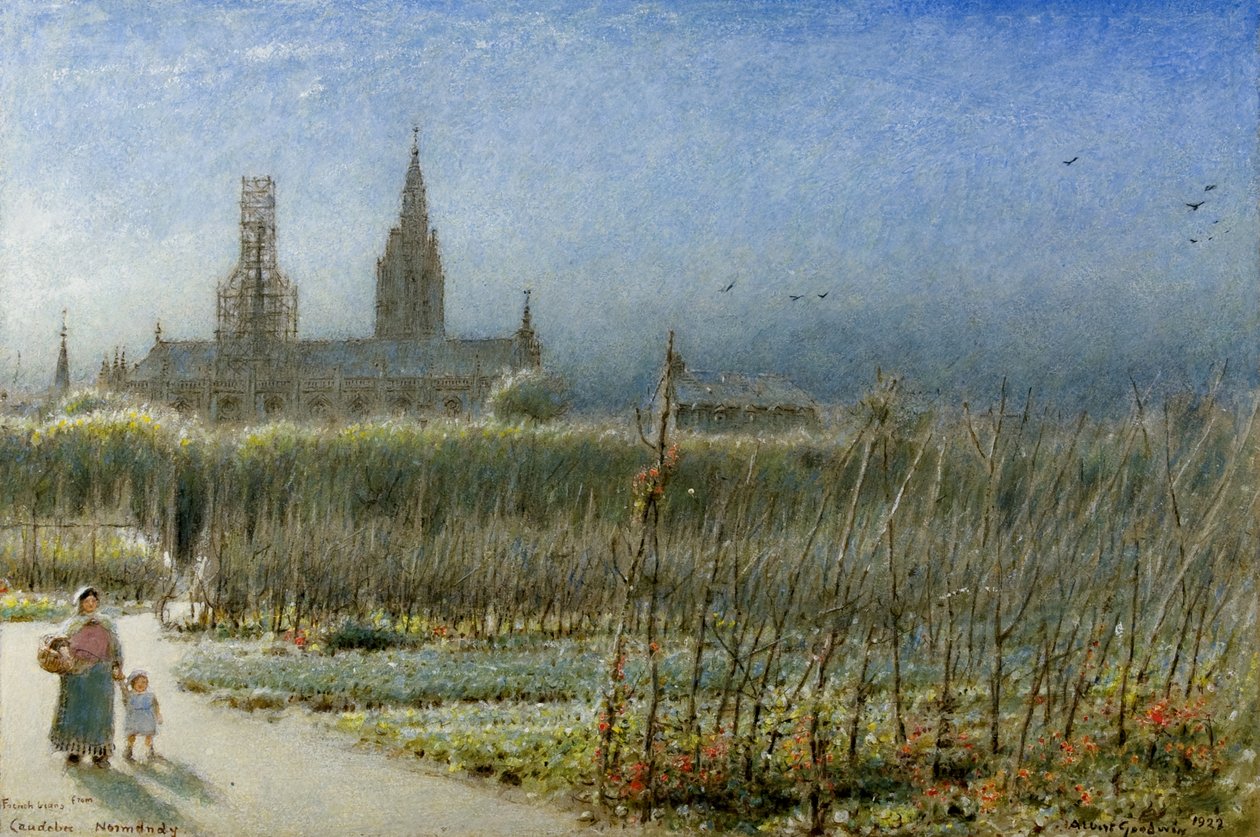 Francia bab Caudebecből, Normandiából alkotó: Albert Goodwin