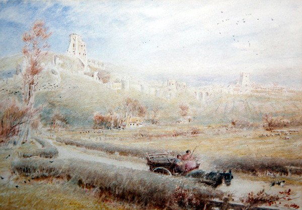 Ló és szekér, Corfe kastély alkotó: Albert Goodwin