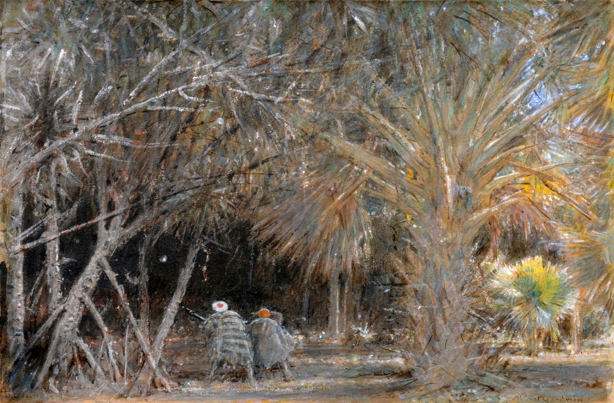Dzsungel, A felfedezők (akvarell és testfesték) alkotó: Albert Goodwin