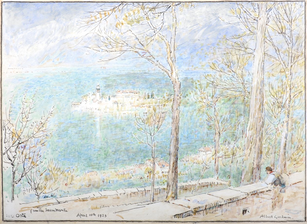 Az Orta-tó a Sacremonte felől alkotó: Albert Goodwin