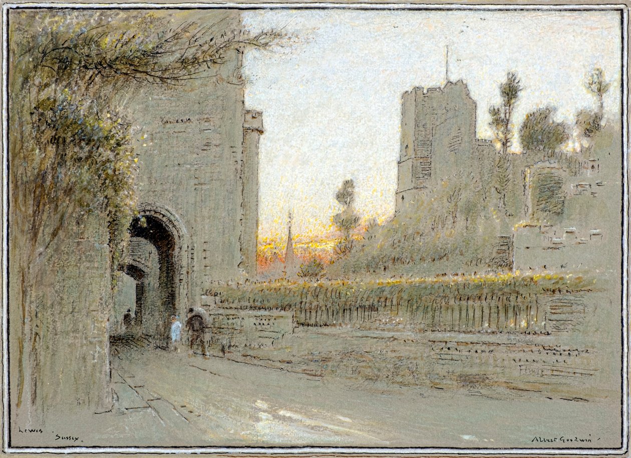 Lewes, Sussex (akvarell) alkotó: Albert Goodwin
