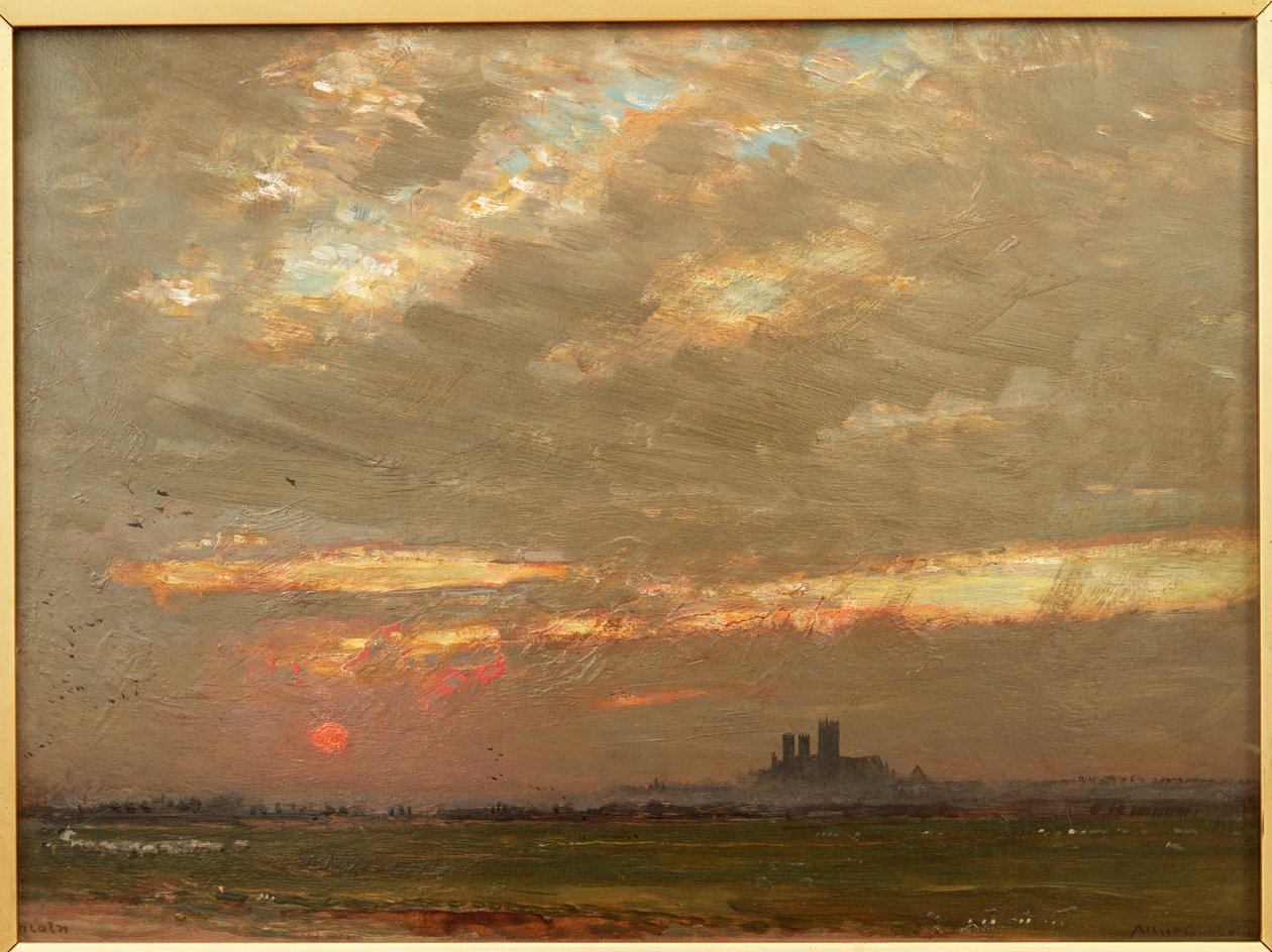 Lincoln katedrális naplementekor, 1912 alkotó: Albert Goodwin
