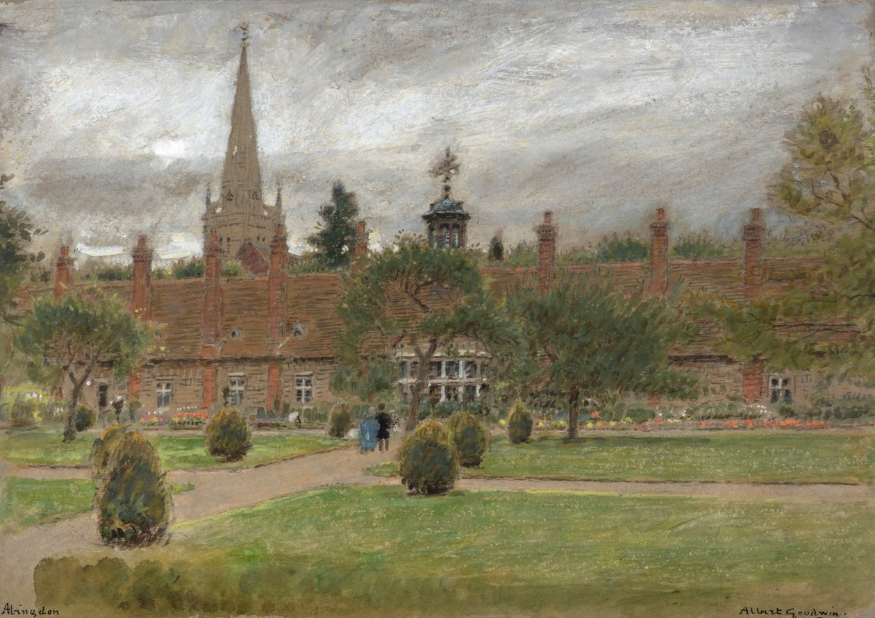 Long Alley Almshouses, Abingdon (akvarell) alkotó: Albert Goodwin