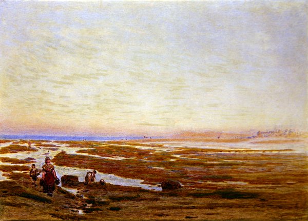 Apály a déli parton, Brighton közelében alkotó: Albert Goodwin